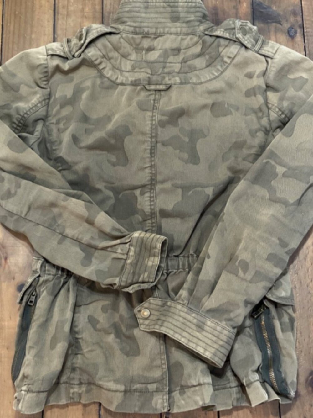 7 For All Mankind Camo Utility Jacket Medium Camouflage Military Field Coat - Picture 4 of 10